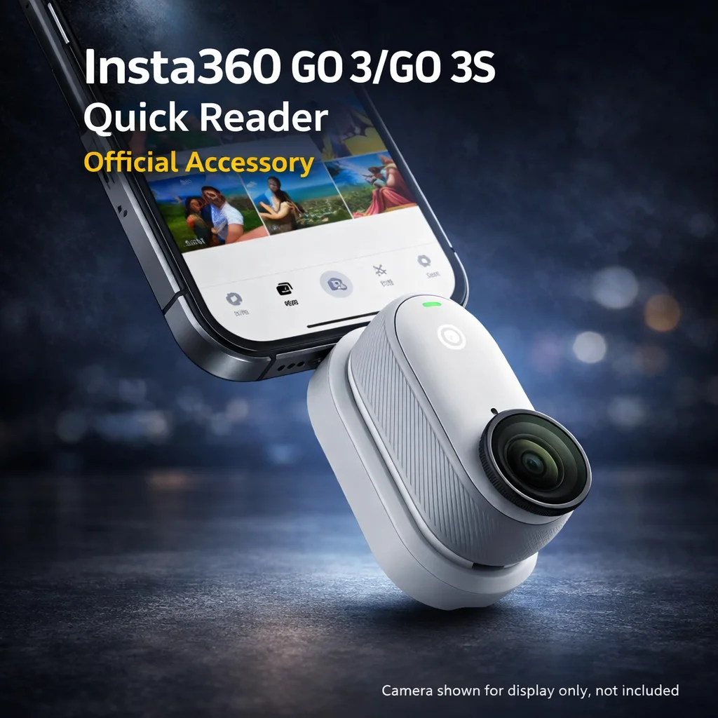 

Официальный аксессуар Insta360 GO 3/GO 3S Quick Reader, не требует Wi-Fi, прямая передача данных на телефон, расширение внешней памяти
