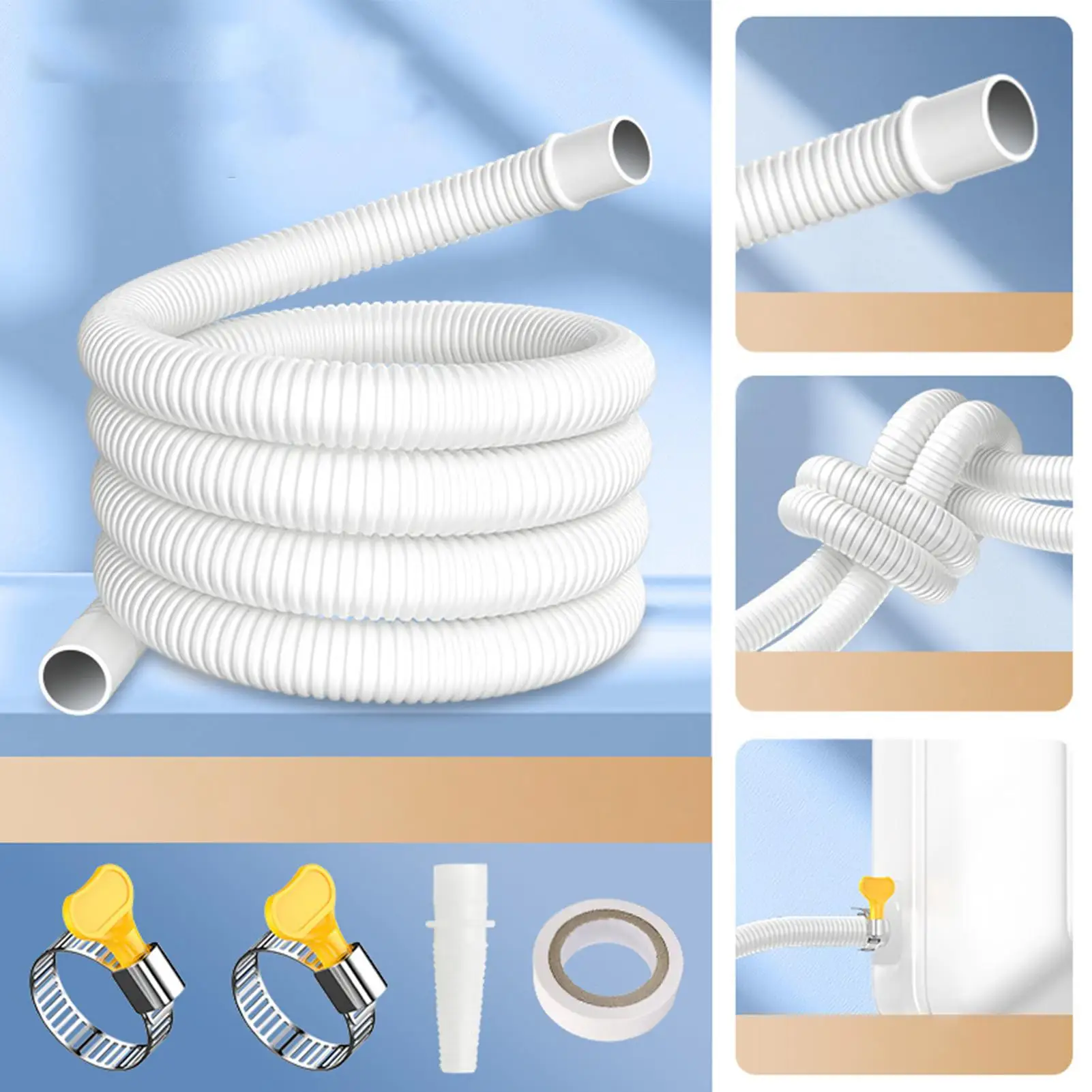 

Air Conditioner Drain Hose 16ft Universal Leak-Proof Mini Split Condensate Drain Hose for Home Office Apartment RV Commercial