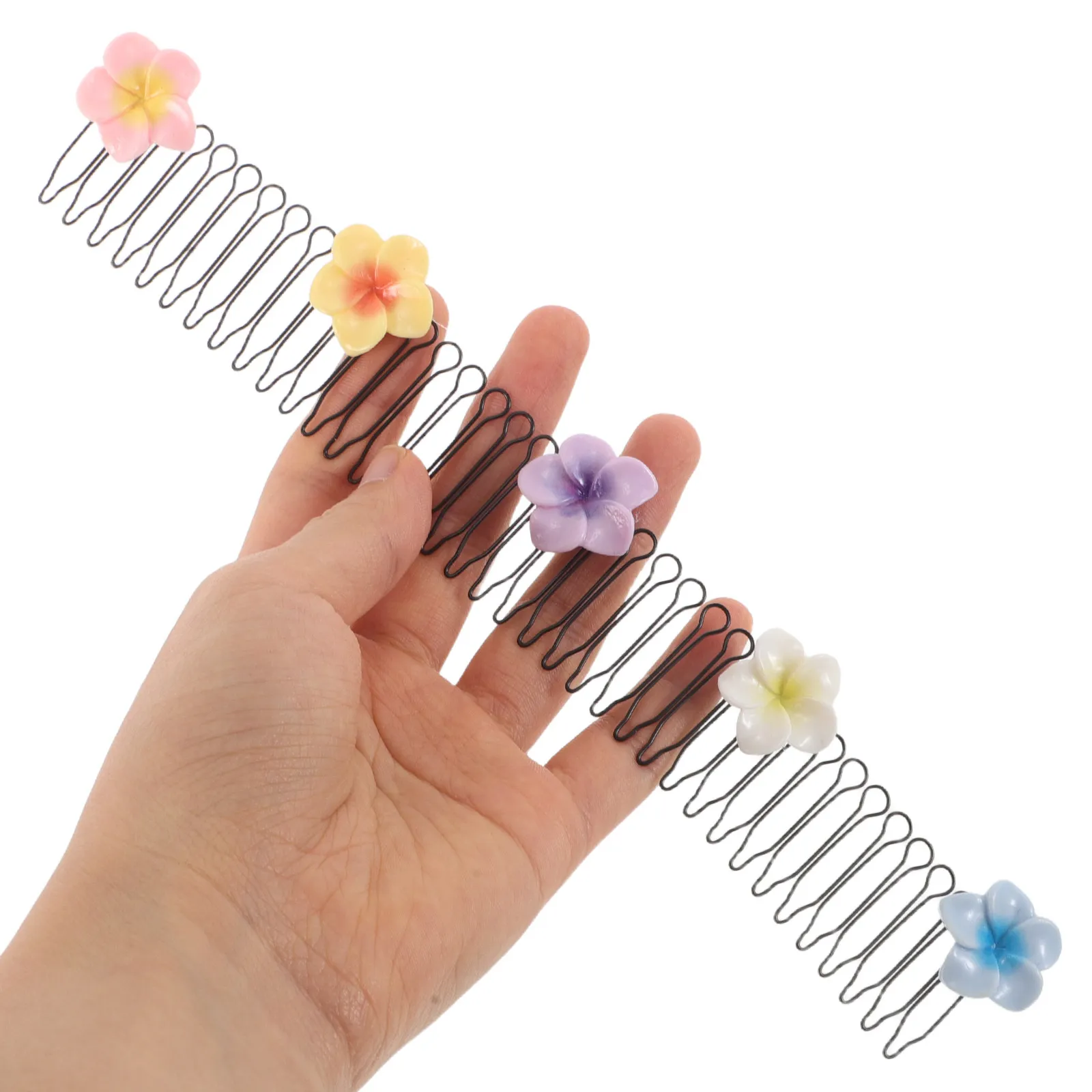 

7Pcs Elastic Comb Hair Clip: Seamless Updo Styling Tool for Bangs and Buns - Multi Hair Styling Accessories Women Flower Metal