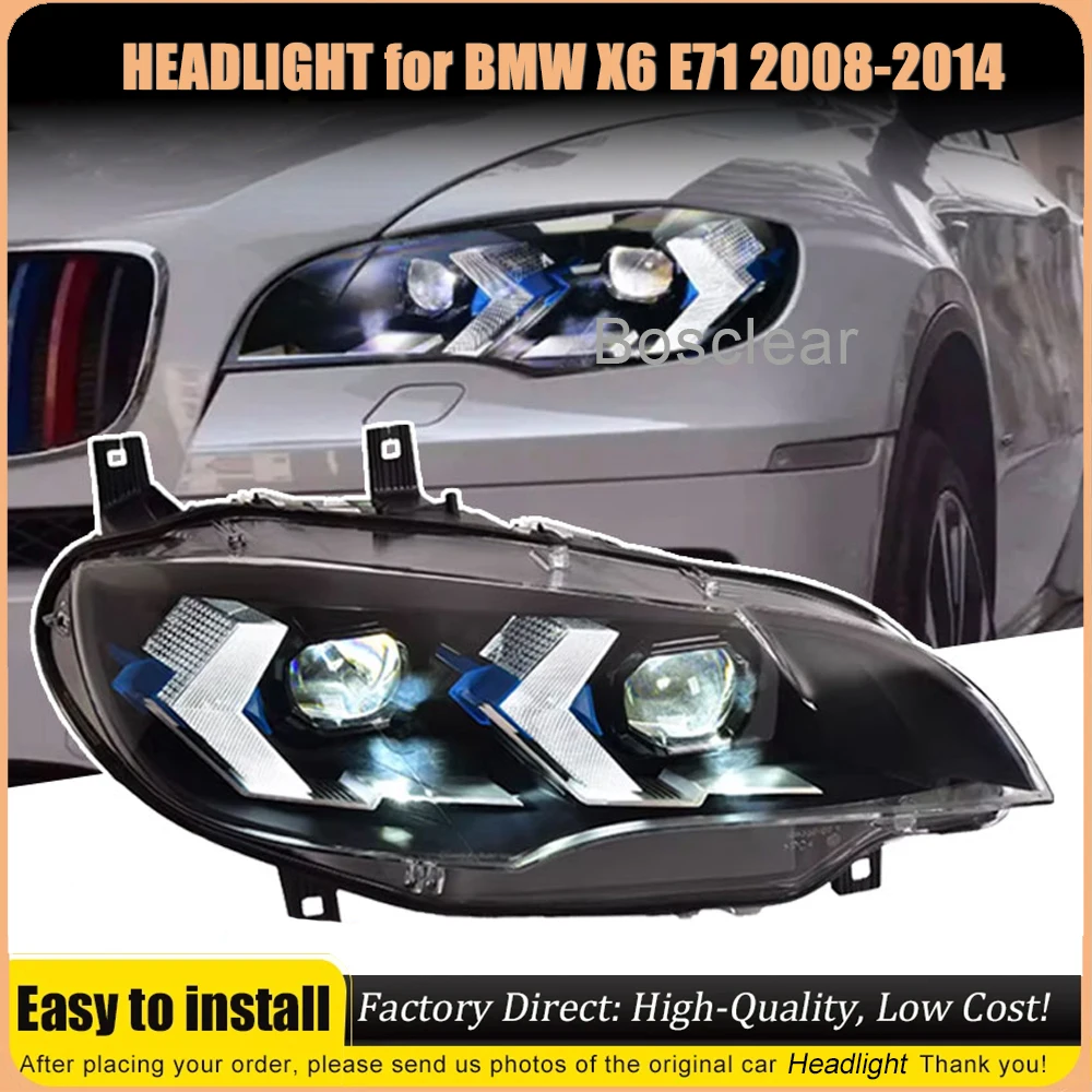 

Car Front Lights For BMW X6 E71 2008-2014 LED Headlight Assembly Upgrade Newest Styling DRL Signals Head Lamp Auto Accessories