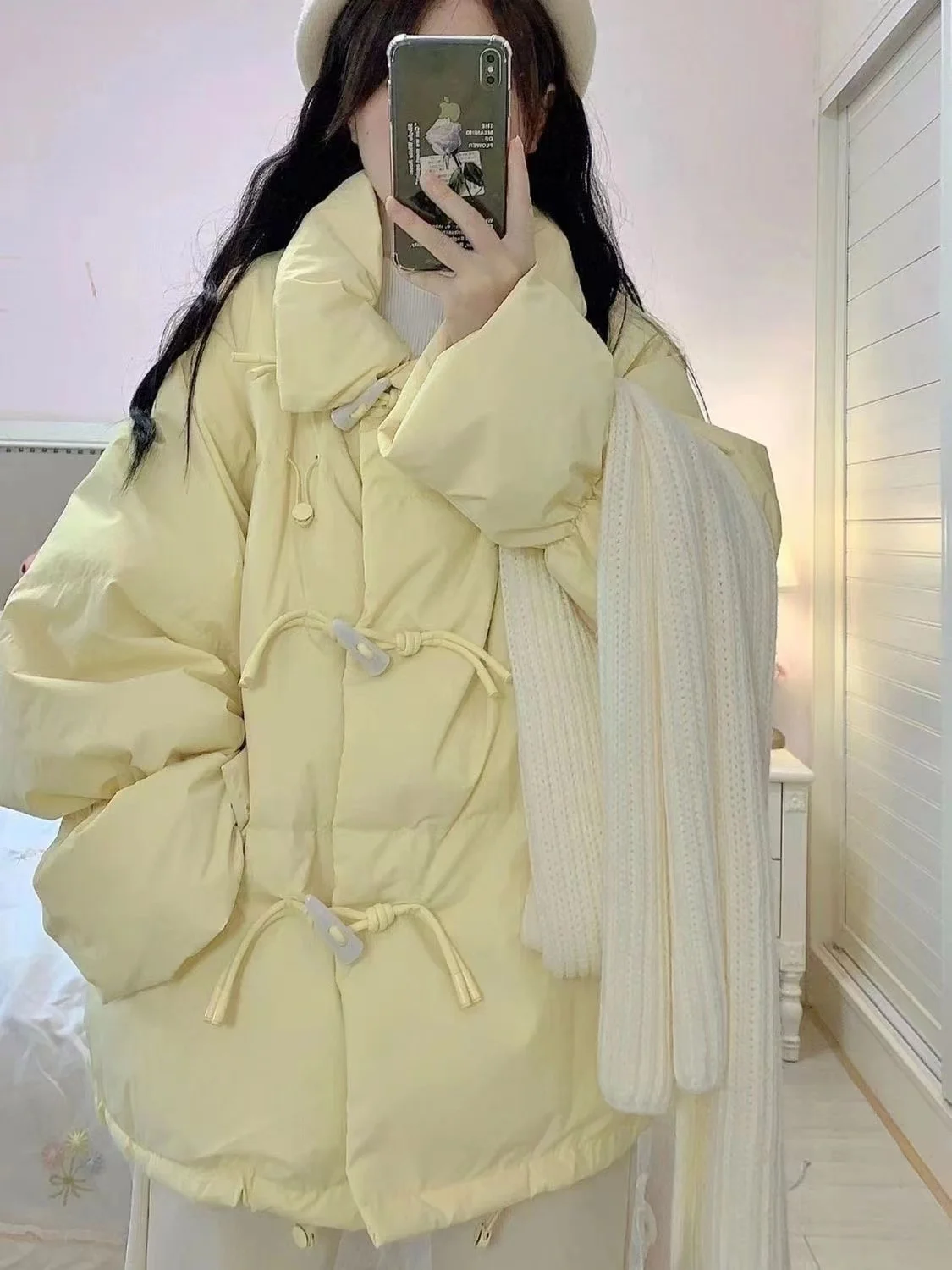 

Parkas Womens Girls Fall Linen Lining Matte Single-Breasted Plaid Apricot Flap Pocket Layered Literary Homewear Soft Gentle 2025