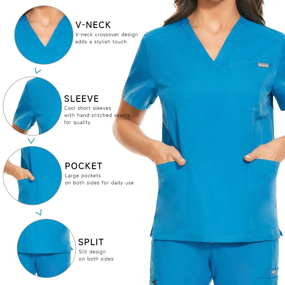 Wholesale Nurse Scrubs Sets Hospital Women Wear Scrubs Suits Doctor Working Uniform Medical Surgical Multicolor Unisex Uniforms