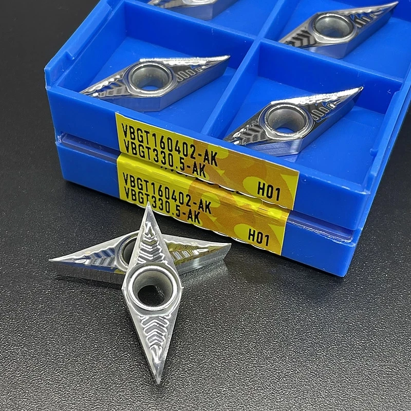 KORLOY VBGT160402-AK H01 VBGT160404-AK H01 VBGT160408 -AK H01 Internal Turning Alat NC Aluminium Alloy Blade Alat