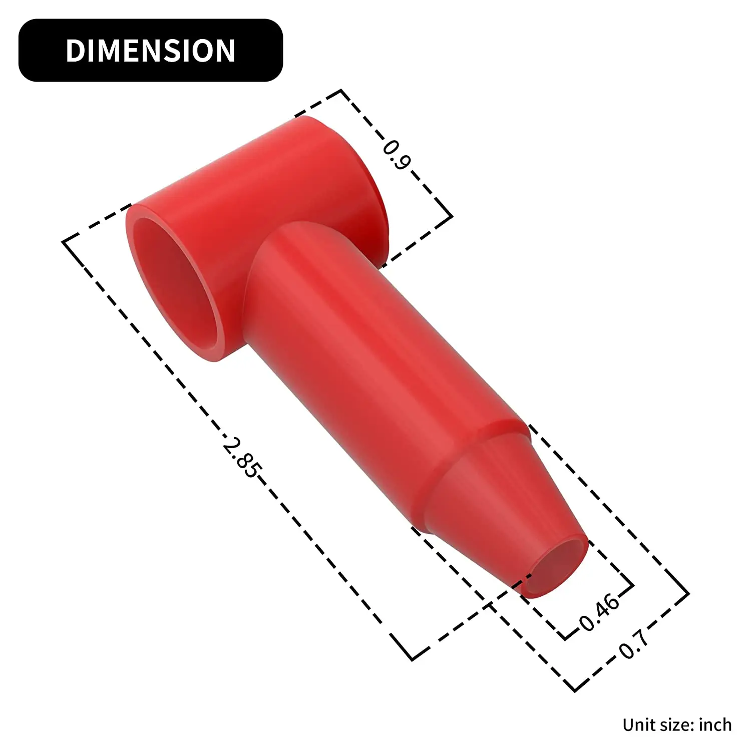 10PCS Battery Terminal Cover Insulated Rubber Terminal Protector Boot Fit 4 AWG - 2/0 AWG Wires and Max 3/8