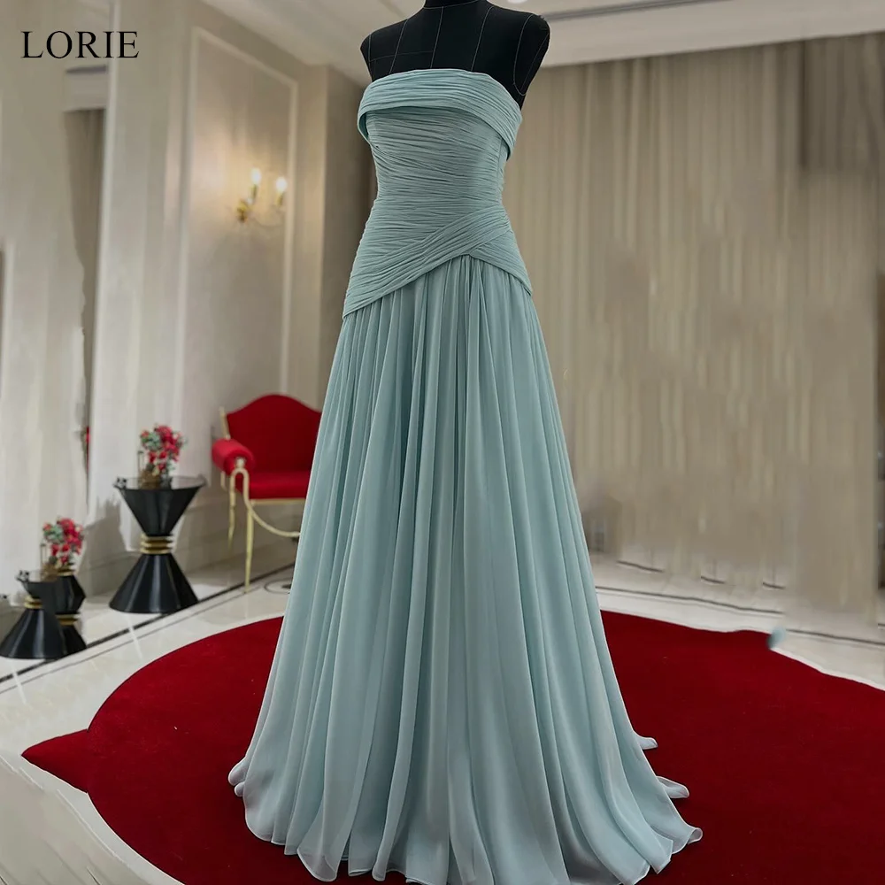 

LORIE Chic Chiffon Evening Dresses Sleeveless Pleated Strapless Party Dress A-Line Floor-Length Prom Gowns Customized