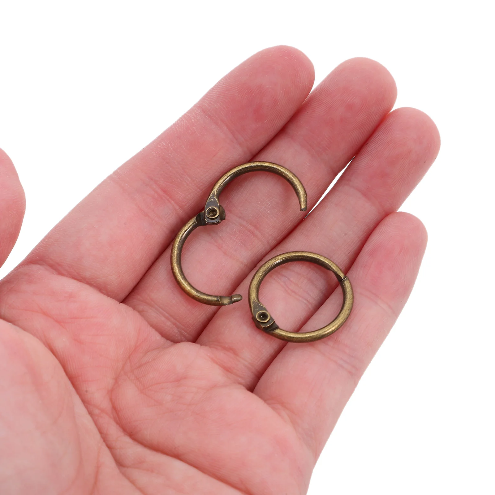 

50Pcs Metal Loose Leaf Binder Rings 20Mm Golden Circle Ring Clip for DIY Book Card Holder Planner Organization