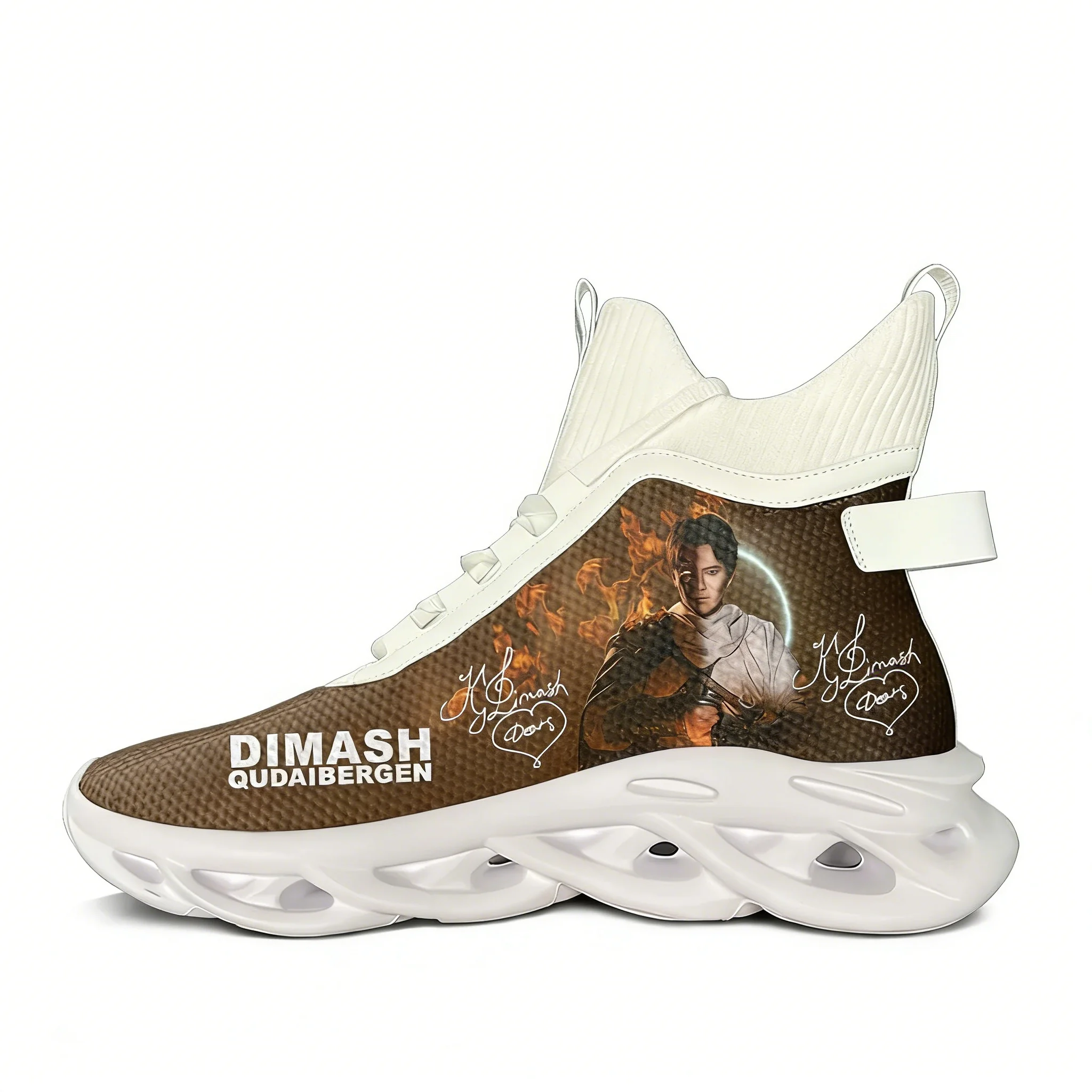 

Кроссовки Dimash Qudaibergen: мужские и женские спортивные кроссовки на плоской подошве для хайкинга, путешествий и бега, индивидуальный дизайн