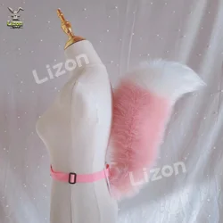 Electric Tail Lina Cosplay Tail Ears Hairhoop Bell Pink Fox Tails Wolf Adult Children Cosply Tails Costume Prop Accessories