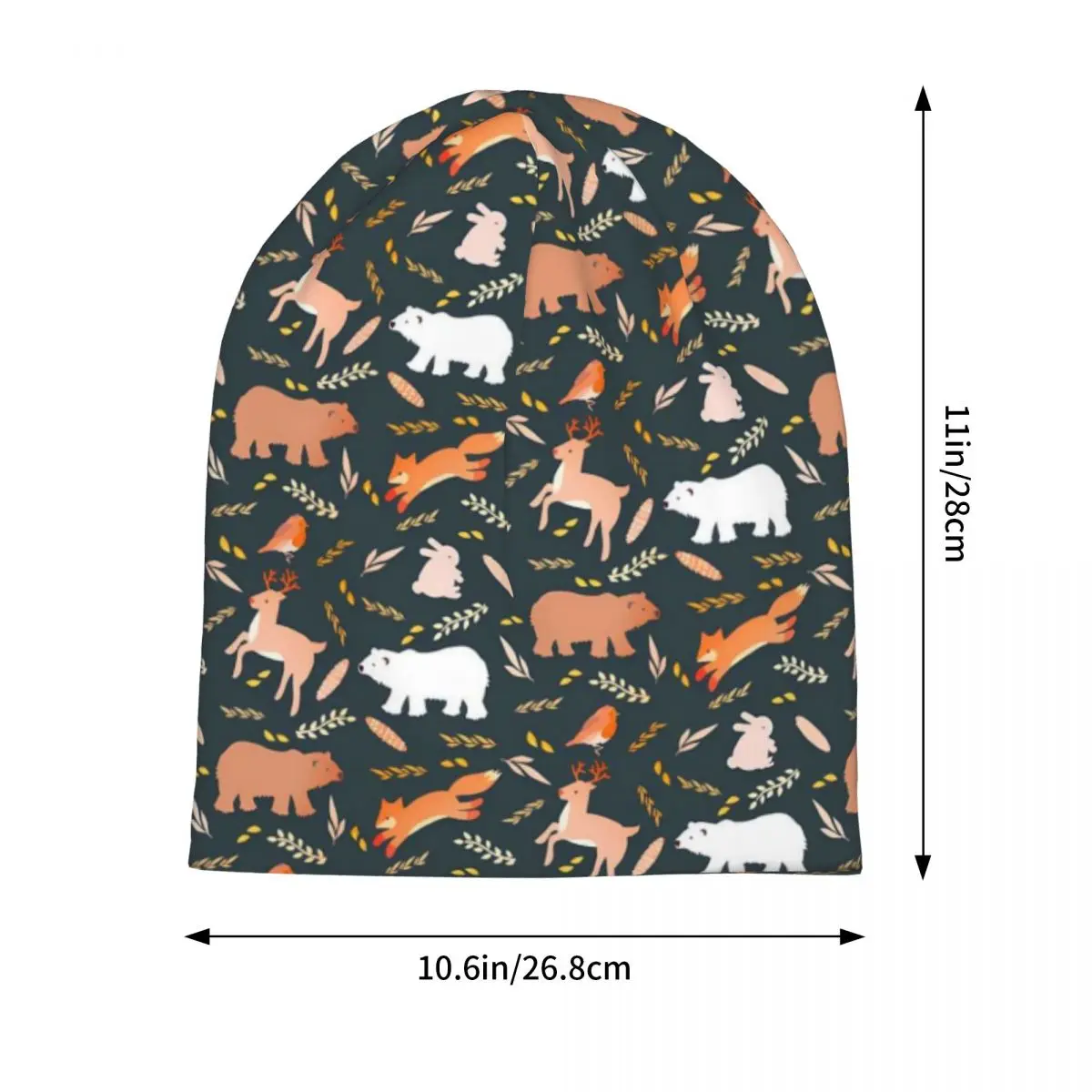 Deer Print Beanie Hats Woodland Animals Bonnet Hats Men Women Casual Outdoor Sport Skullies Beanies Winter Pattern Warm Caps