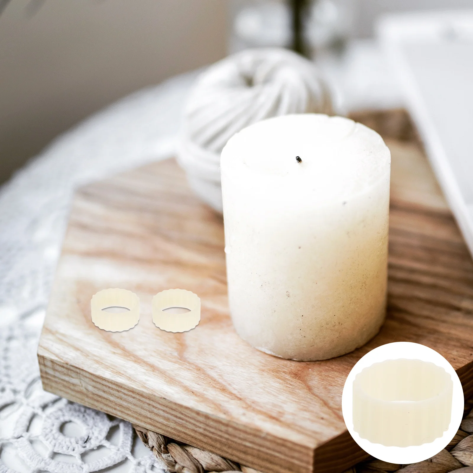 

12pcs Silicone Taper Grippers, Anti-Slip Stabilizer Insert, Universal Holder Adapter For Holiday Wedding Church