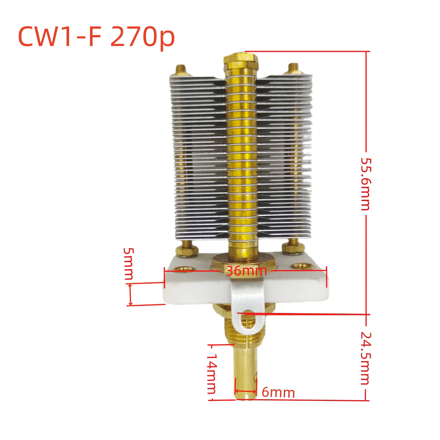 CW1-270P High Frequency Adjustable Air Capacitor High Voltage For Small Loop Antenna Ceramic Scientific Research