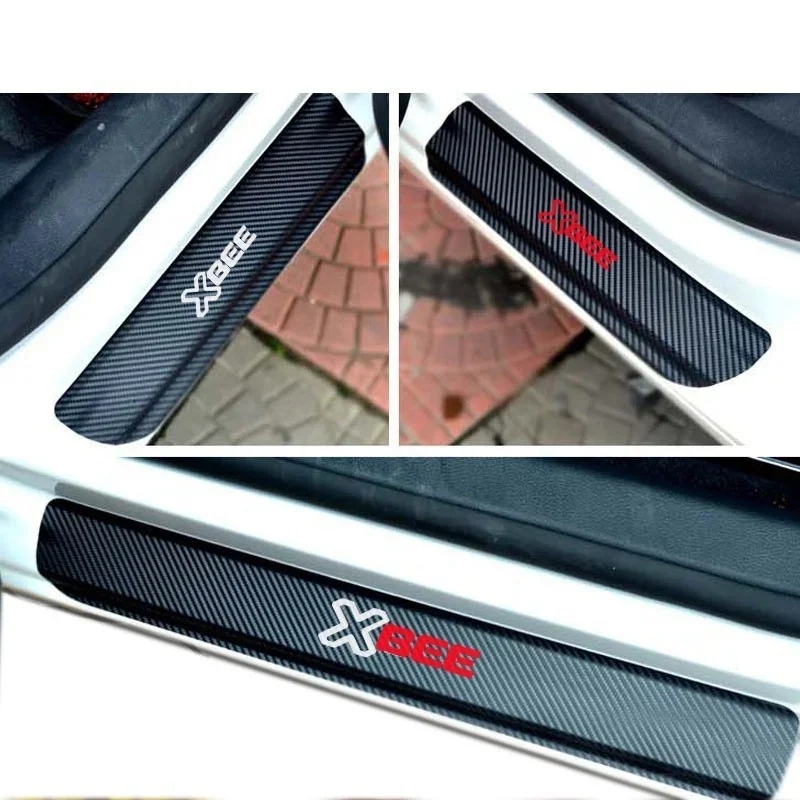 

For 4pcs Door Stickers Carbon Fiber Car Scuff Plate sticker Vinyl Decal Suzuki Xbee