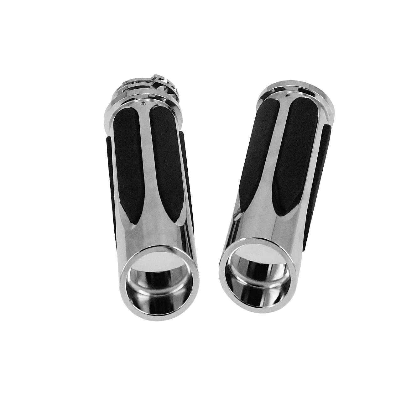 Black/Chrome Handlebar Grip Motorcycle 1\