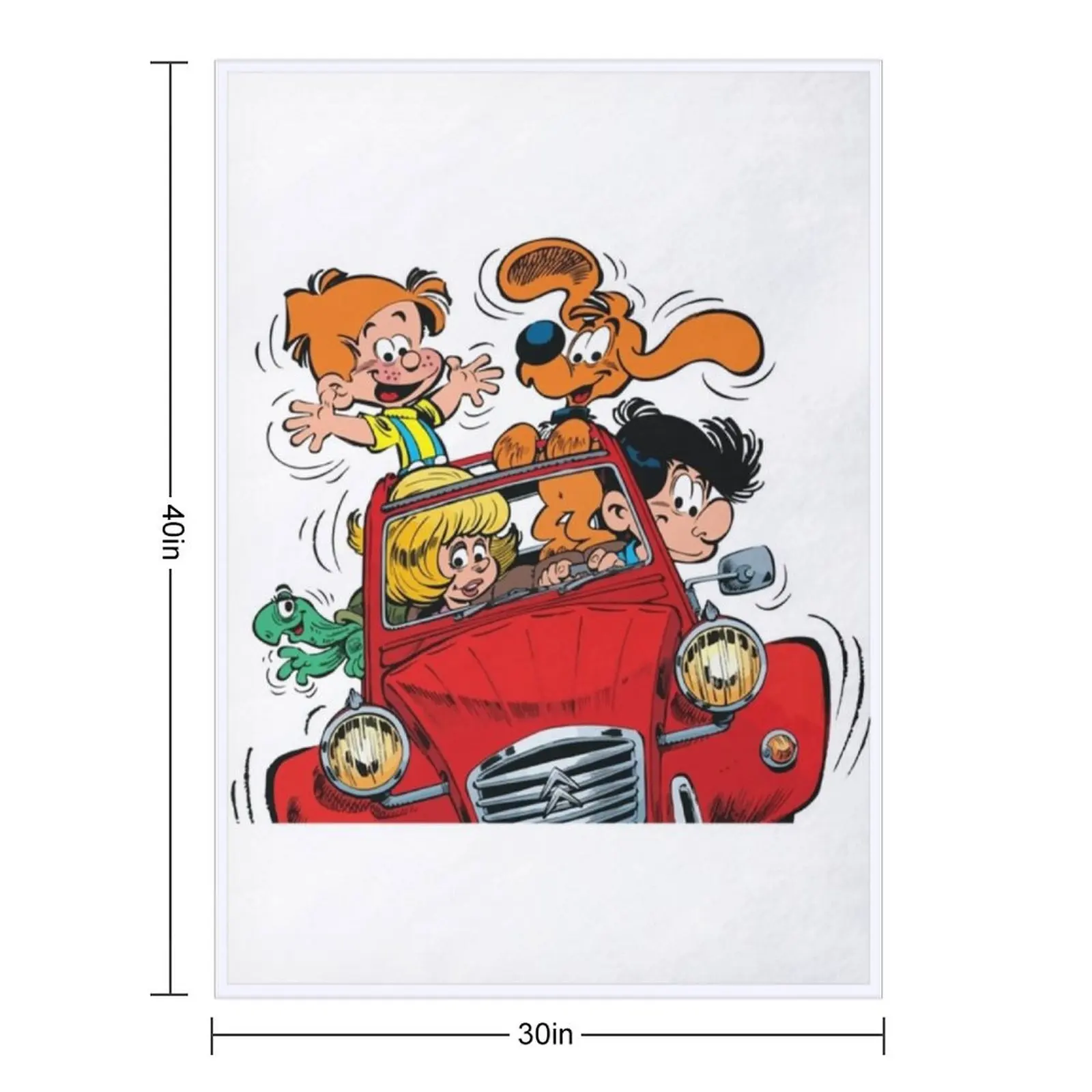 Boule et Bill (Billy et copain) dans la voiture classique Throw Blanket Blankets For Baby Hair Furrys for babies Blankets