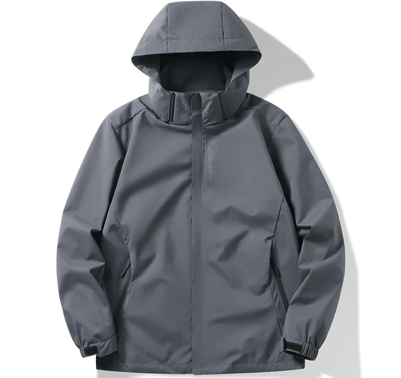 

Men's Oversize Mountaineering Jacket Windproof Waterproof Coat, Autumn Hip Hop Fashion Outdoor Climbing Trekking Jacket