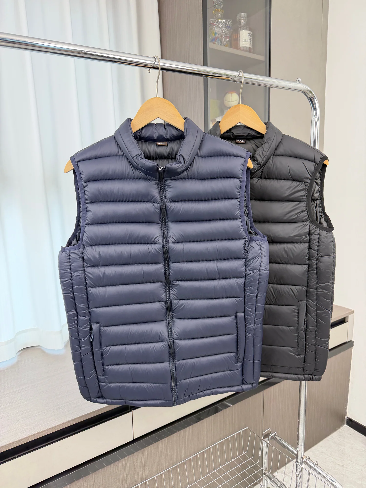 

Мужской легкий хлопковый жилет с воротником-стойкой, модный повседневный теплый осенне-зимний цветной городский жилет на молнии