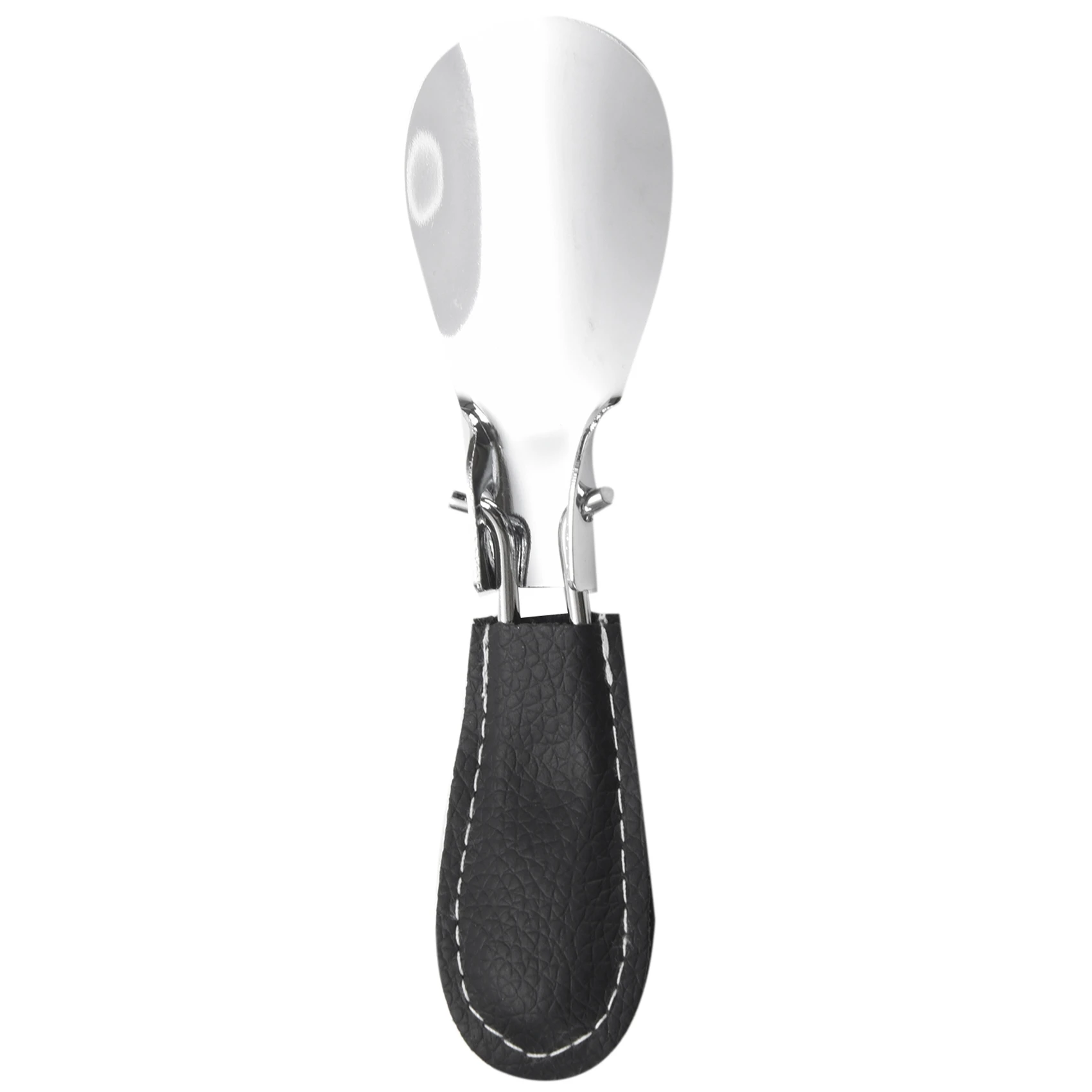 

AT33 2Pcs 12X3.8Cm Professional Foldable Stainless Steel Shoe Horn Long Shoespooner Spoon