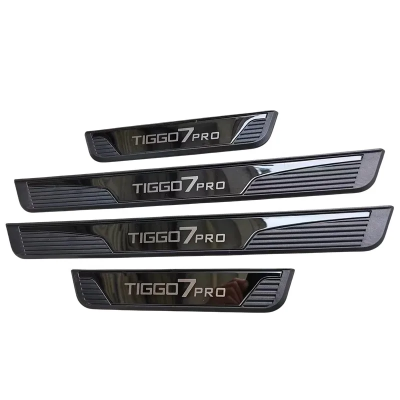 For Tiggo 7 PLUS 2020-2023 Plastic Door Sill Strip Anti-scratch Pedal  Anti-Collision Car Accessories Beautiful Welcome Pedal