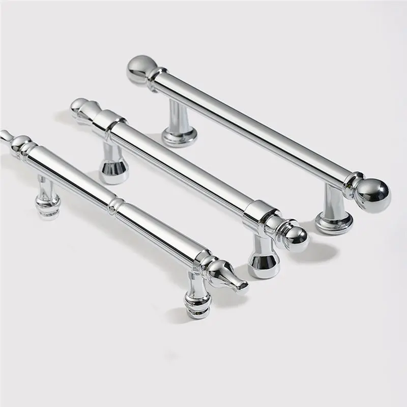【COMELY】Vintage Brass Cabinet Handle Chrome Silver Drawer Knob For Wardrobe And Dresser Single Hole