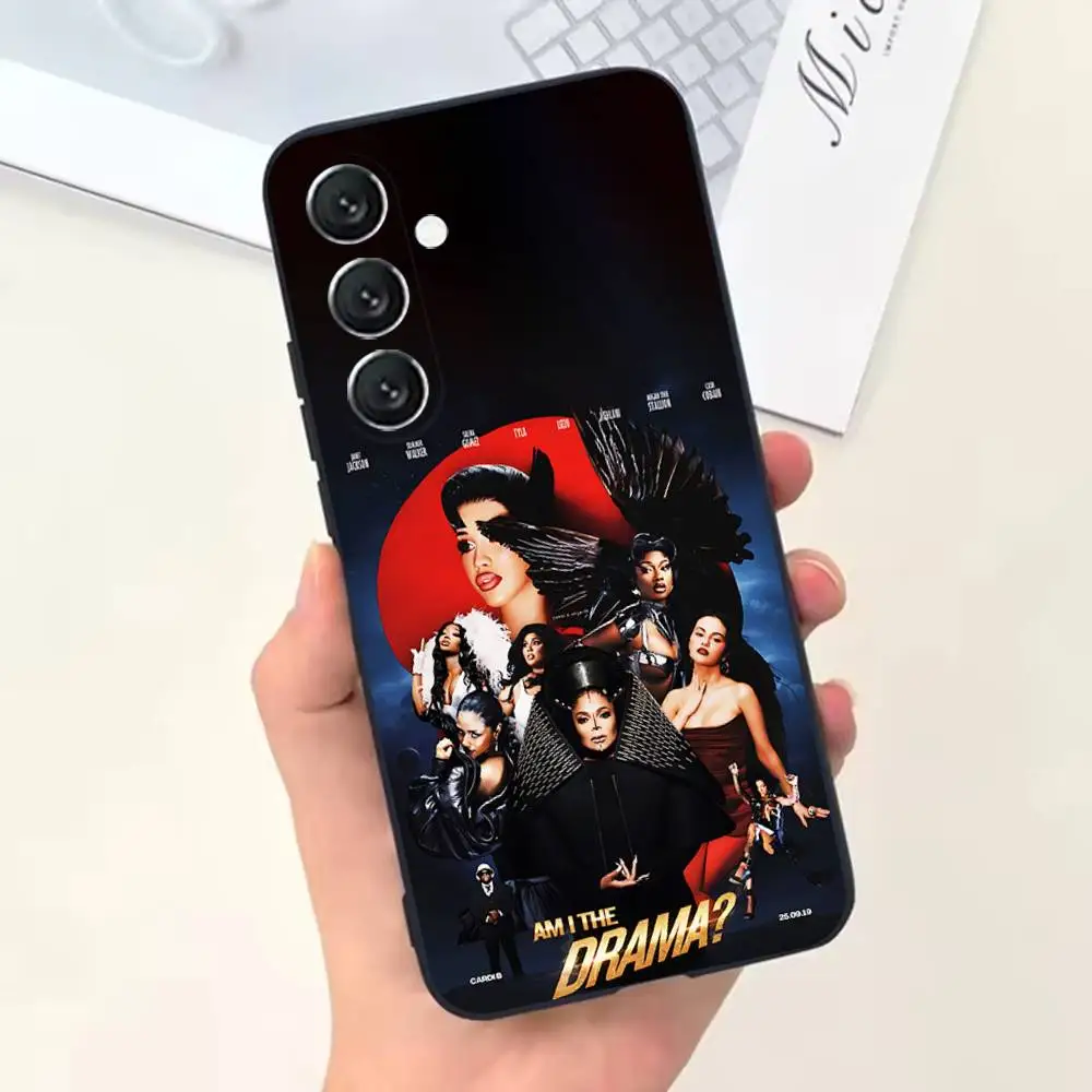 حافظة هاتف C-Cardi B Am I The D-Drama لهاتف سامسونج جالاكسي A73,31,32,72,41,53,52,71,22,5G,Note,J7,8,9 غطاء أسود ناعم #2