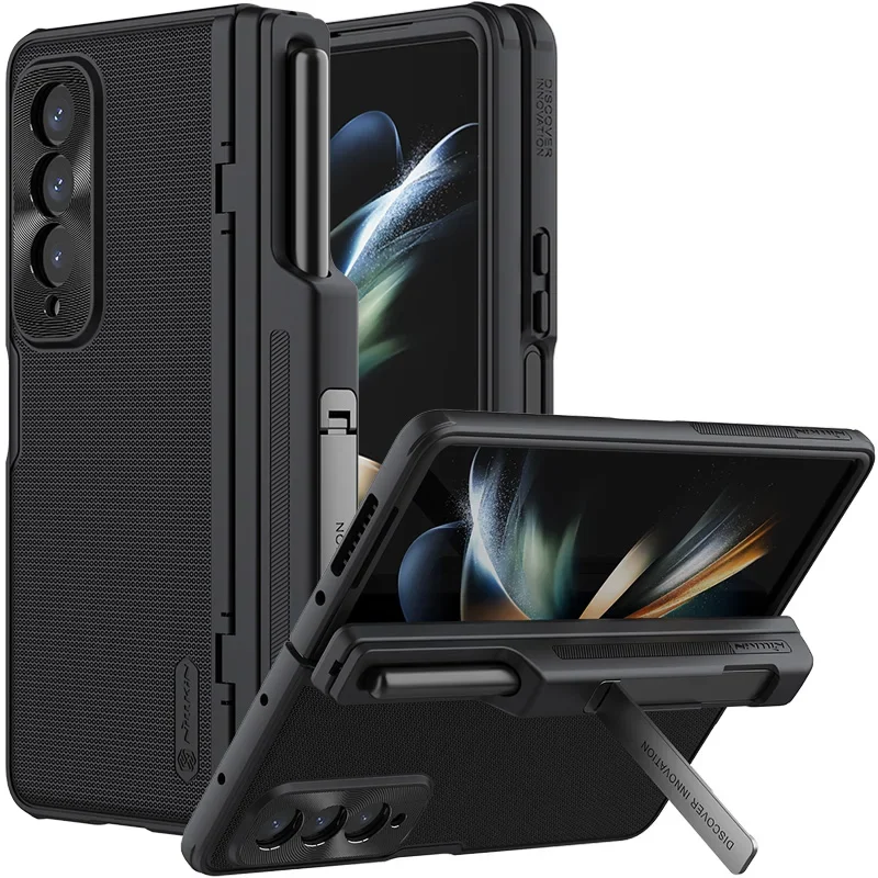 

NILLKIN for Samsung Galaxy Z Fold 4 5G Super Frosted Shield Case Camera Protector Cover Kickstand With S-Pen Holder for Z Fold 4