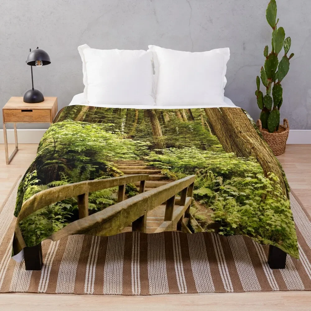 Hiking through the Redwood Forest Throw Blanket funny gift valentine gift ideas Winter beds Luxury Brand Blankets