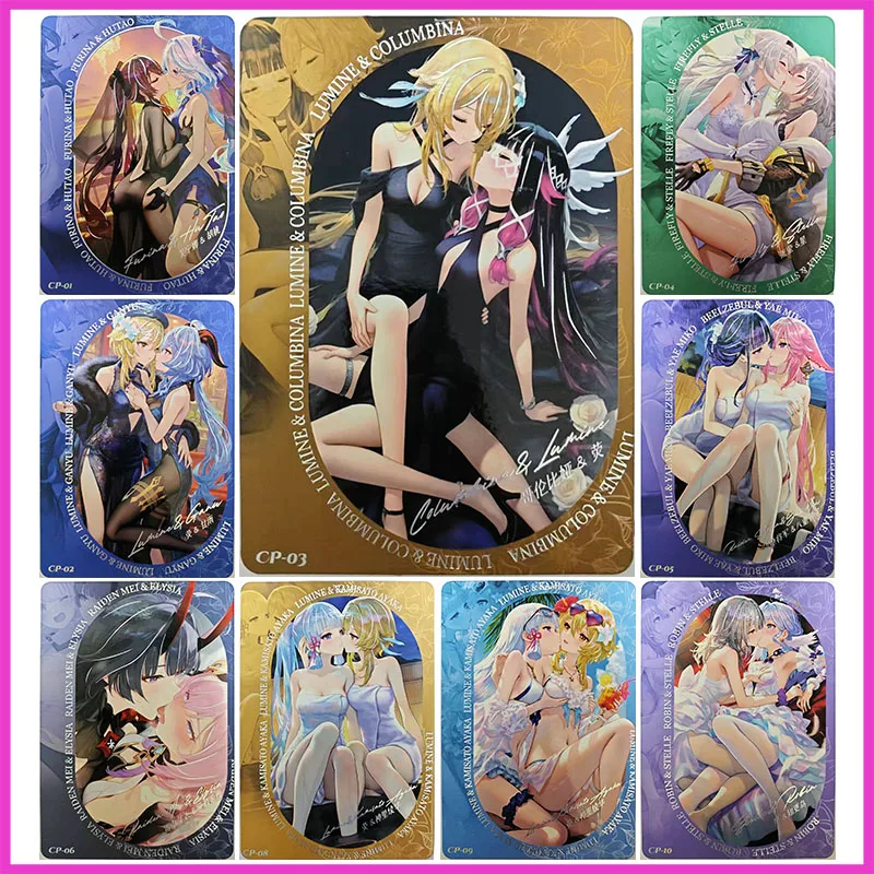 

Аниме История Богини Редкая CP A5 Коллекционная карта Furina Hu Tao Lumine Firefly Elysia Raiden Mei Игрушки для мальчиков Подарок на день рождения