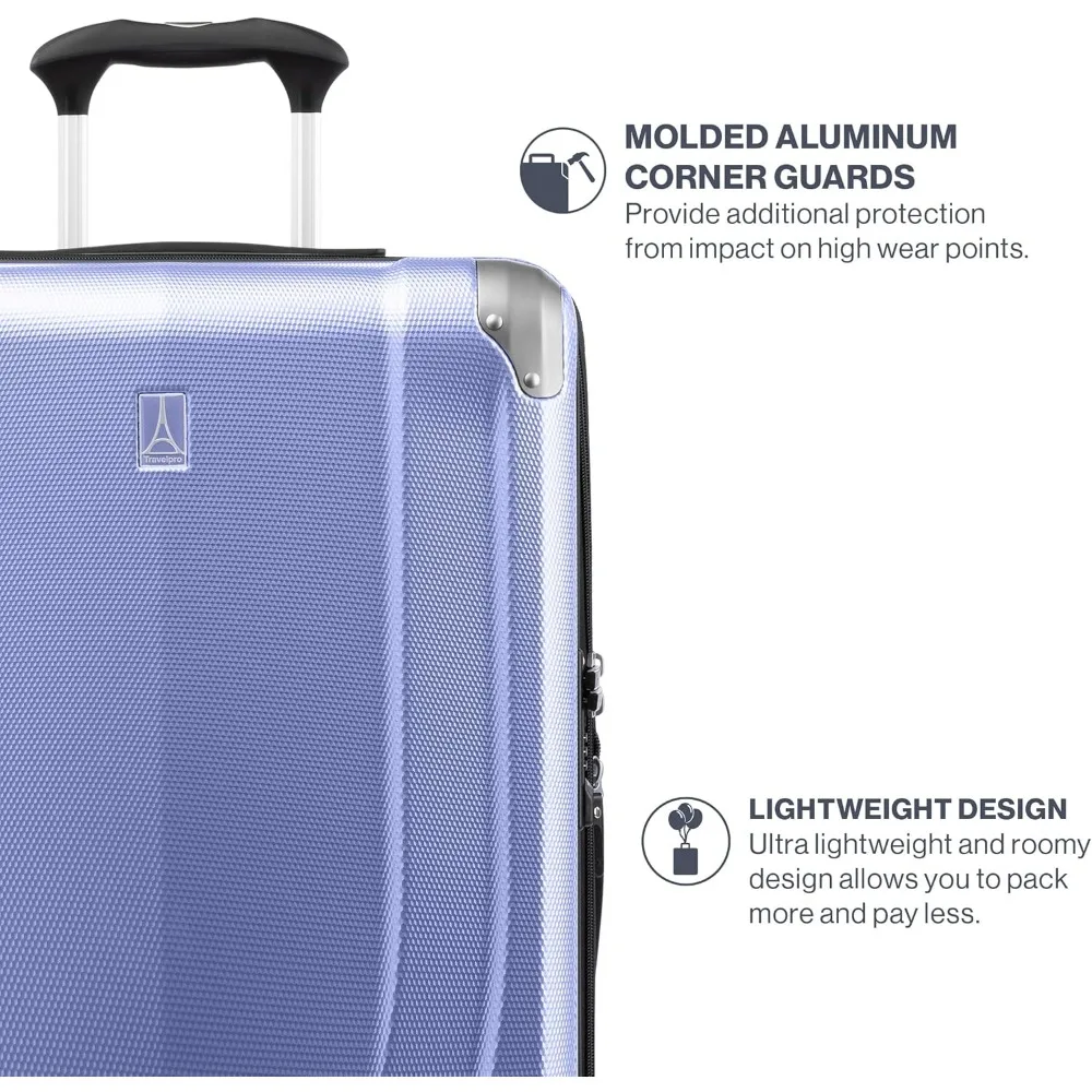 Maleta giratoria de carcasa dura expandible liviana, equipaje de mano de 21 pulgadas, 8 ruedas, equipaje con patrón en V persa