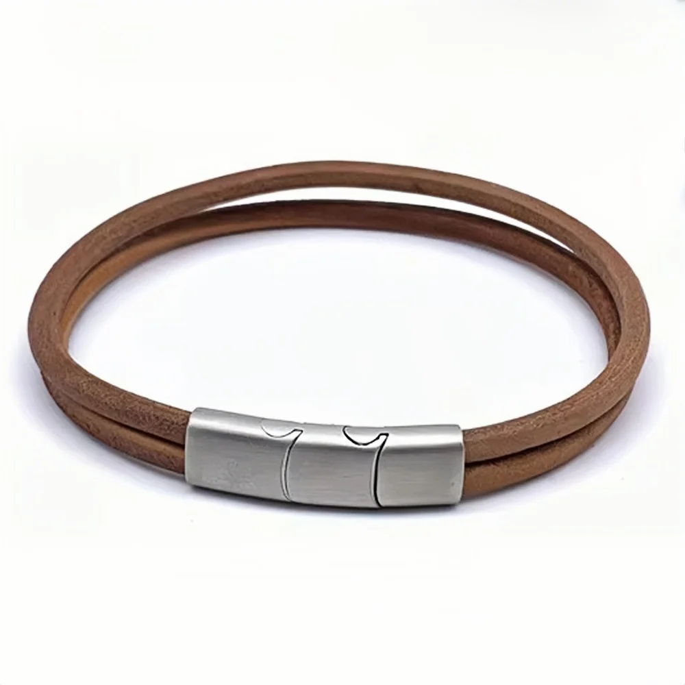Stainless Steel Magnetic Clasps Leather Bracelets Cord Three-Section Extended Clasps For DIY Jewelry Making Accessories Supplies