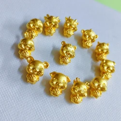 1pcs Pure 999 Real 24K Yellow Gold Twelve of Zodiac Bead Handmade Bracelet Red String for Baby Boys Girls Zodiac Year