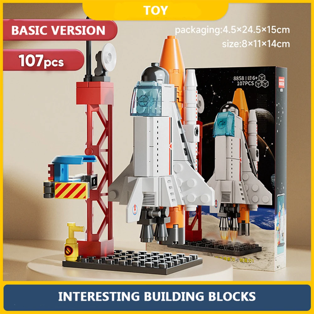 Space Shuttle Blocks Compatible with Small Particle Rocket Launch Center Building Kit Spaceship Model Children\'s Toys Gifts