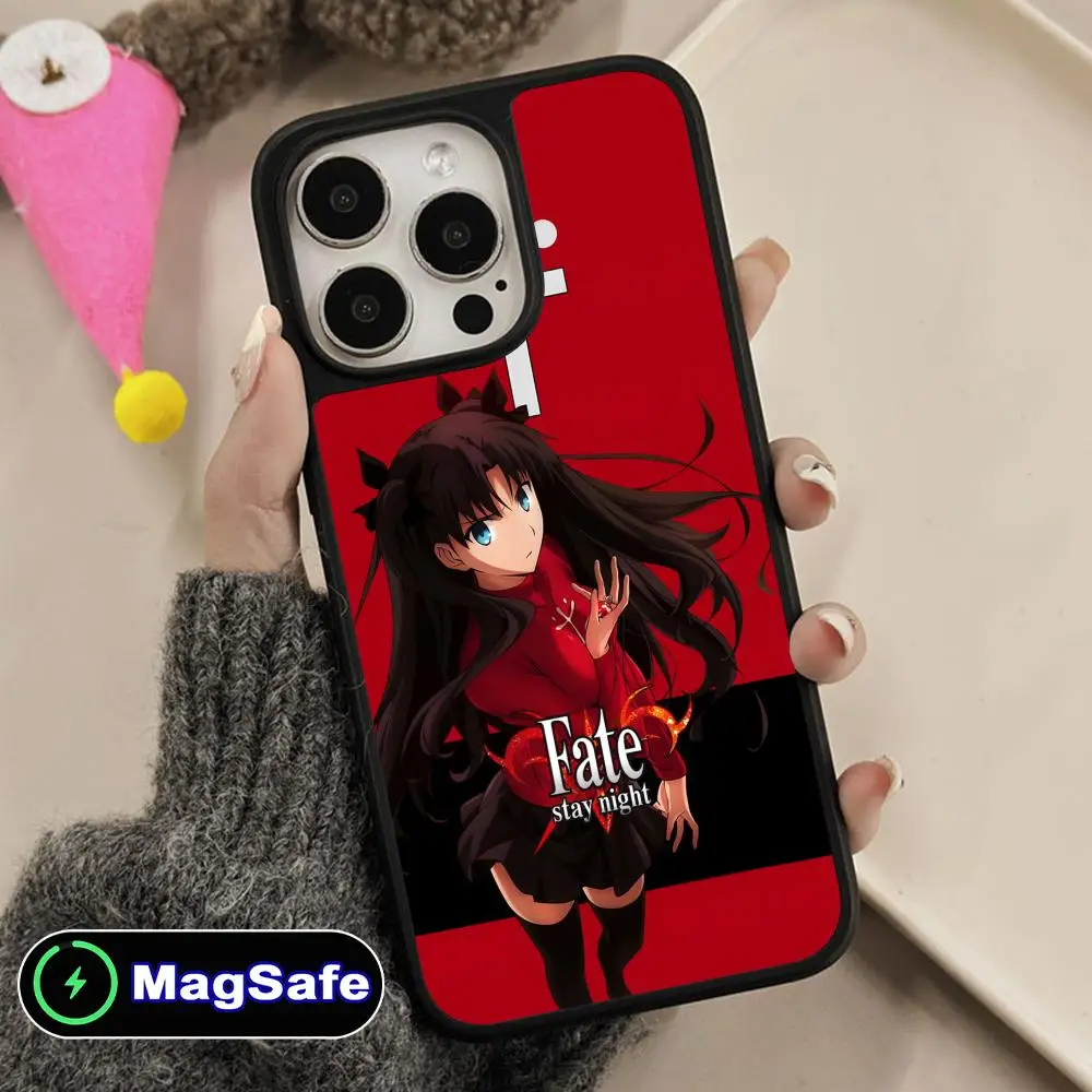 

Чехол для телефона Fate Stay Night Rin Tohsaka для iPhone 17, 16, 15, 14, 13, 12, 11 Air Pro Max Plus Magsafe, цветной чехол с матовой поверхностью