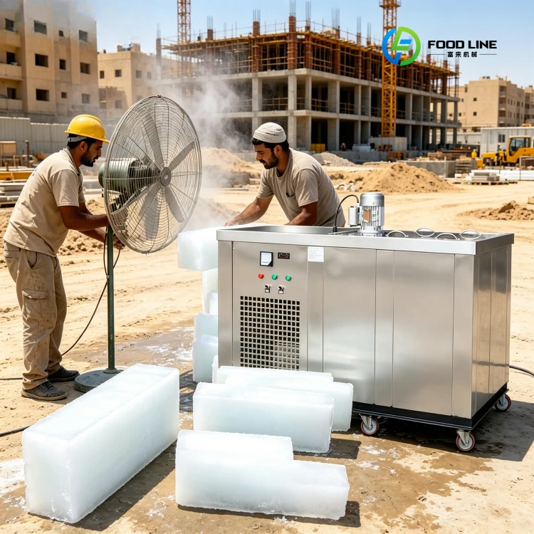 Industrial Block Ice Machine 500kg Per Day Air Cooled Type  Ice Block Maker for Concrete Cooling Fish Preservation Custom