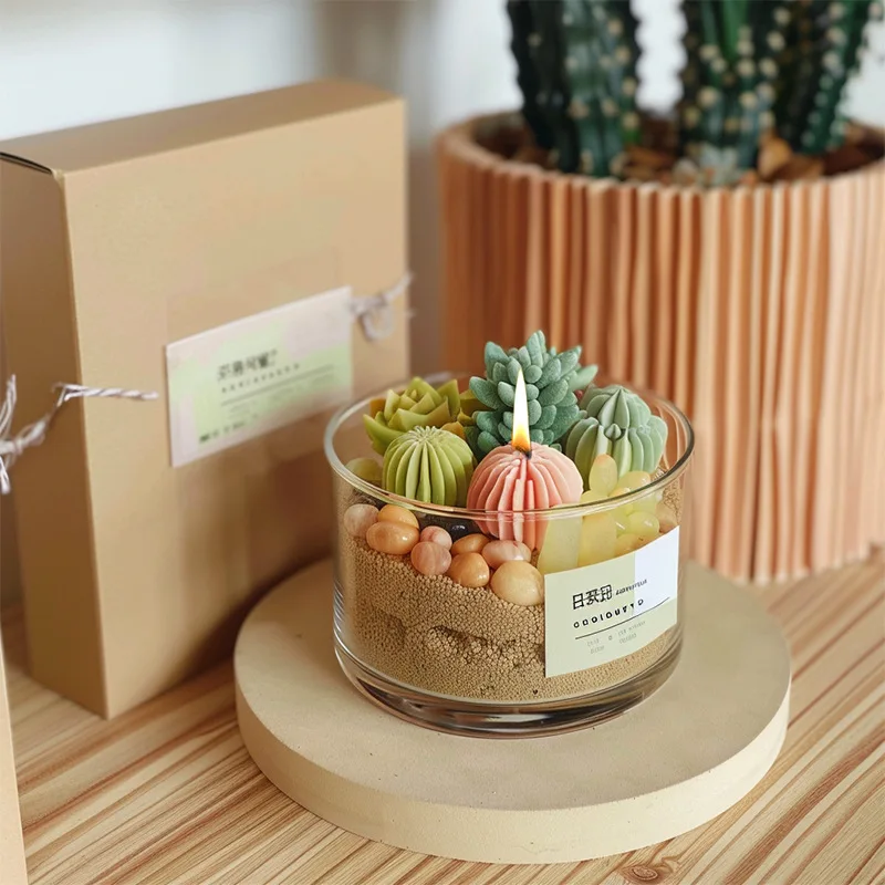 3D Succulent Plant Silicone Mold DIY Handmade Scented Candle Mould Plants Aromatherapy Plaster Soap Making Supplies Home Decor