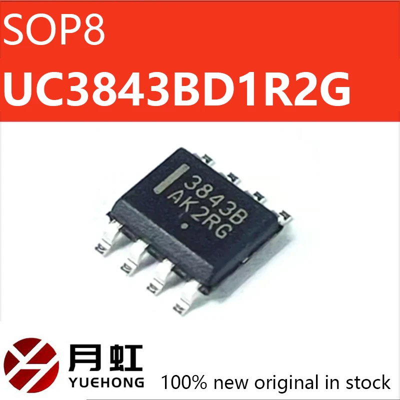 

10/20/50PCS New original UC3843BD1R2G SMT SOP8 screen printed 3843B switch control power supply voltage regulator chip