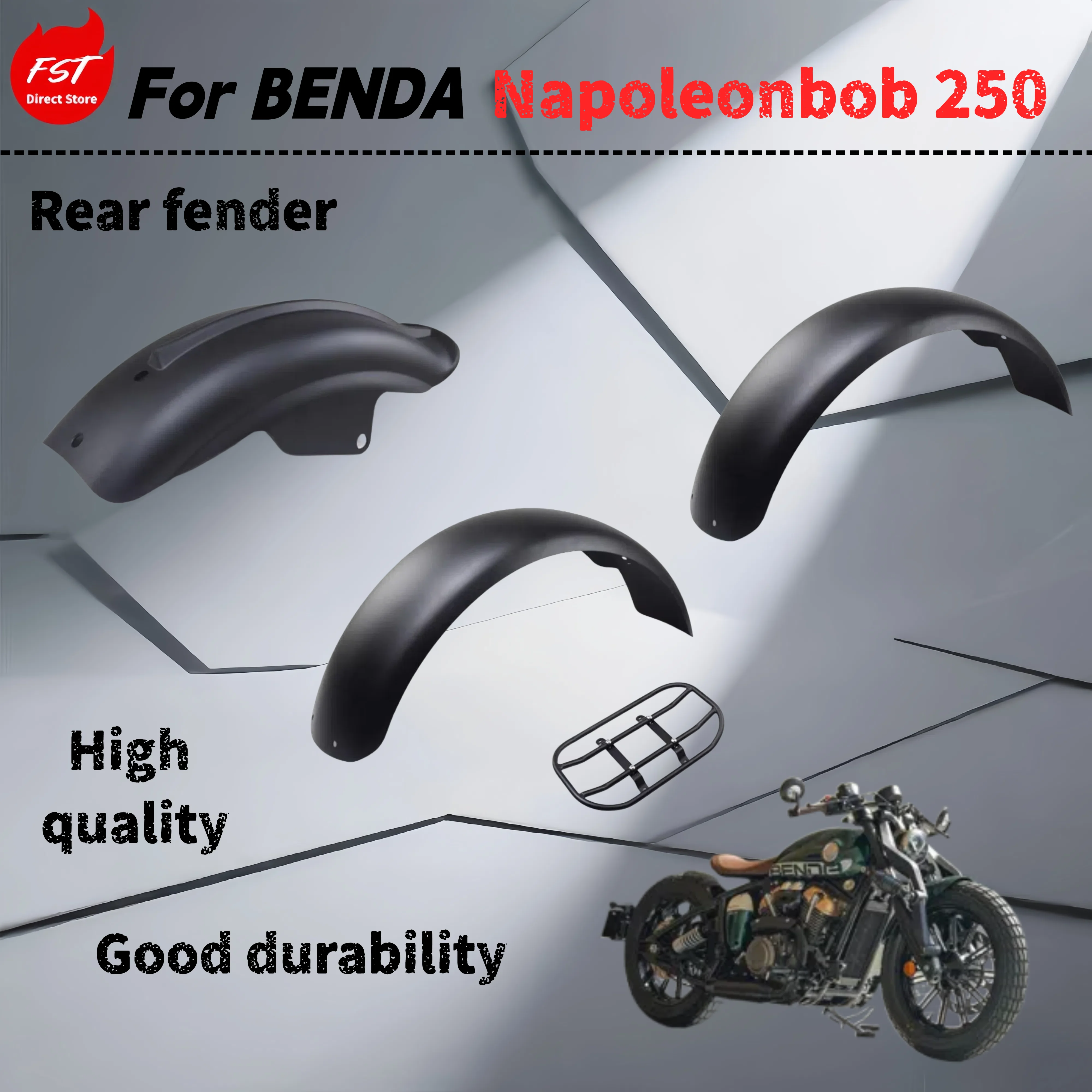 

For Benda Napoleonbob 250 retrofit extended rear fender retro bobber rear mud side wrap bracket accessory