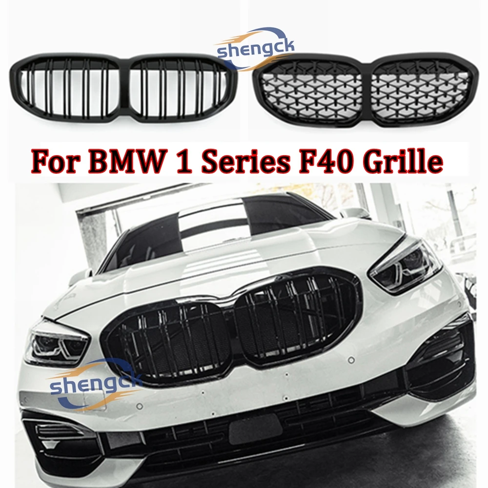 

Car Tuning Front Kidney Grills Grille For BMW 1 Series F40 118i 120i 128ti 130i M135i xDrive 2020-2024 Black Gloss