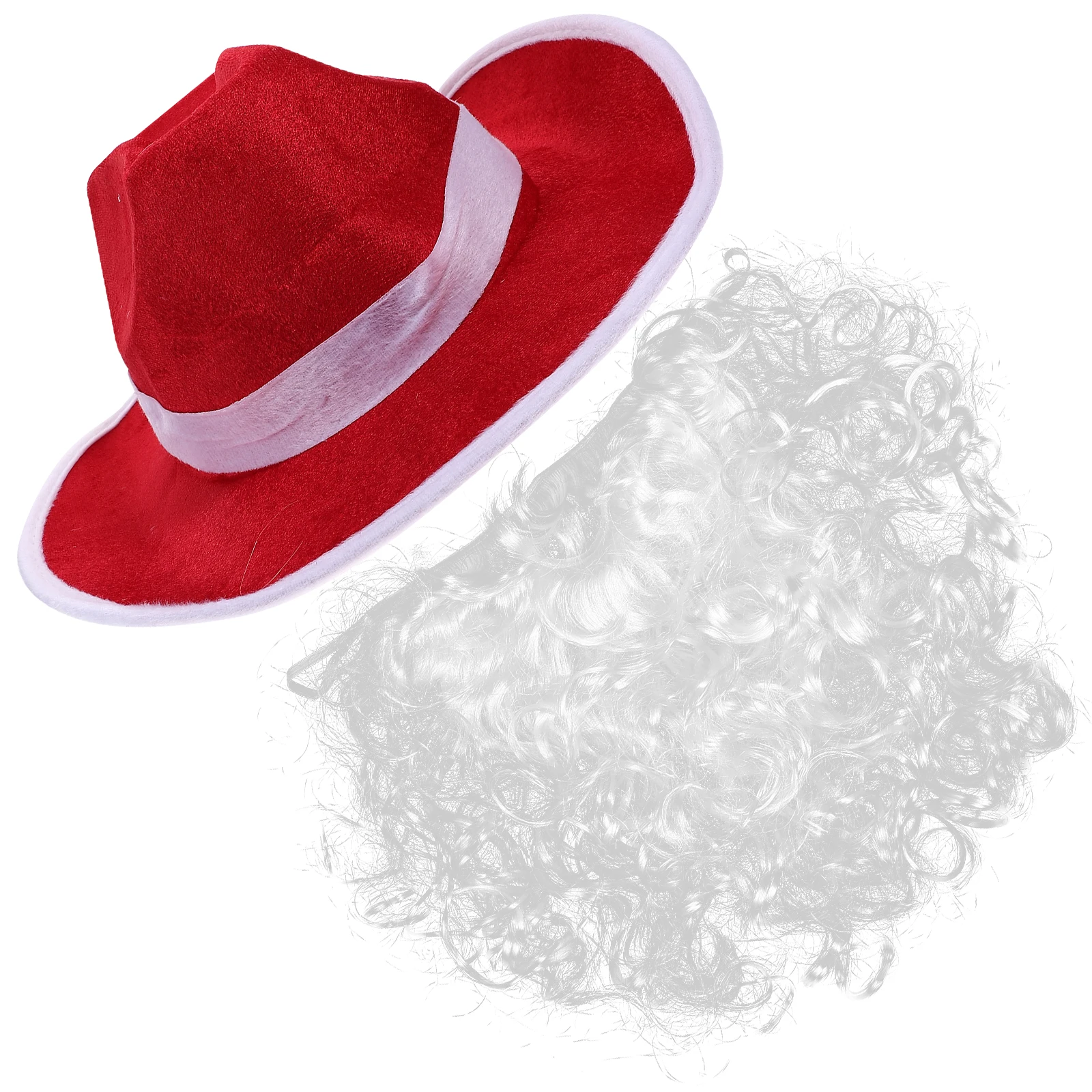 

1 Set Santa Beard Hat Kit Christmas Cosplay Props Fake Beard Santa Claus Accessories Dress Up Party Favors Costume Event Soft