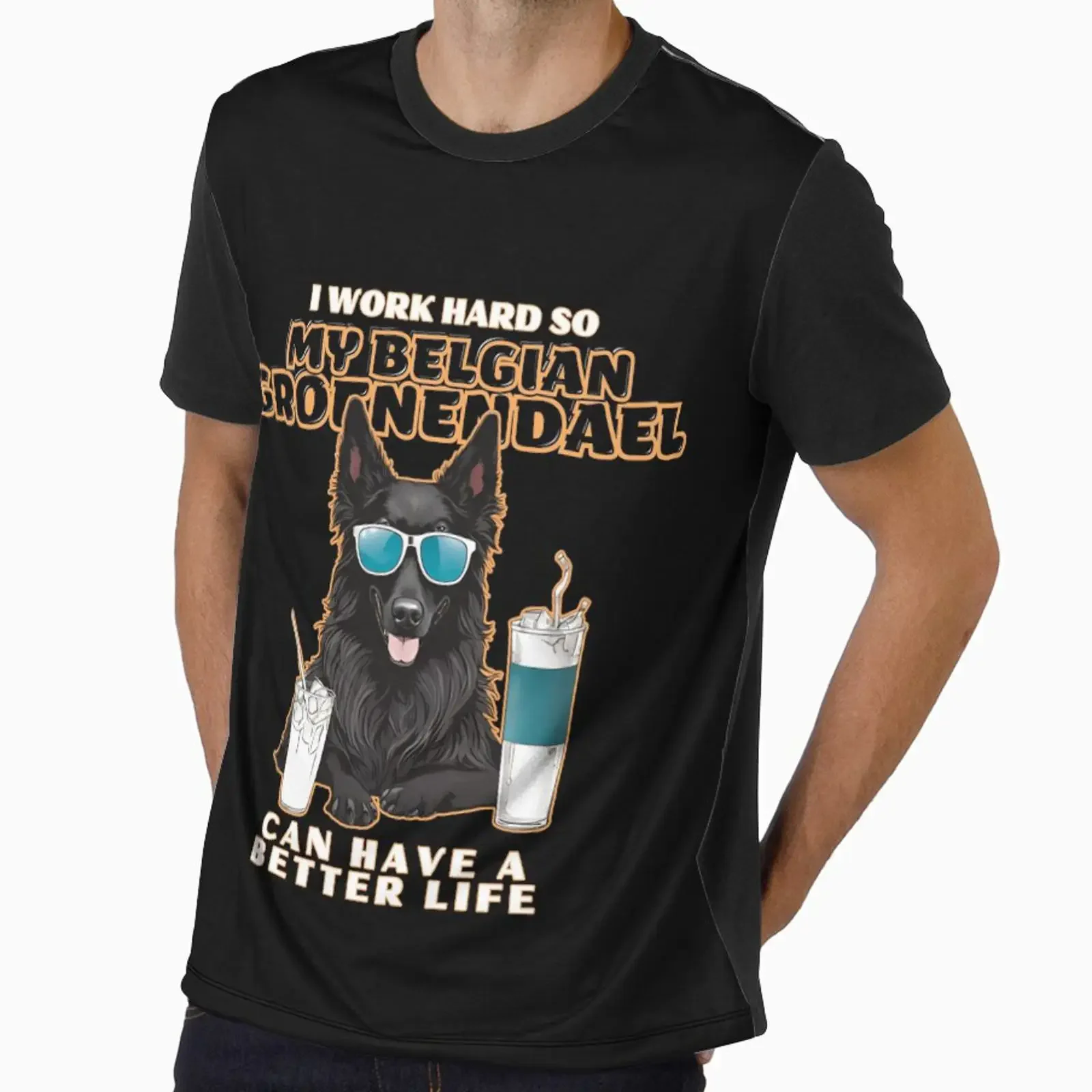 groenendael Trabajo duro para que mi perro increíble tenga una vida mejor Diseñado y vendido por GoodyPaws Ropa urbana vintage lavada