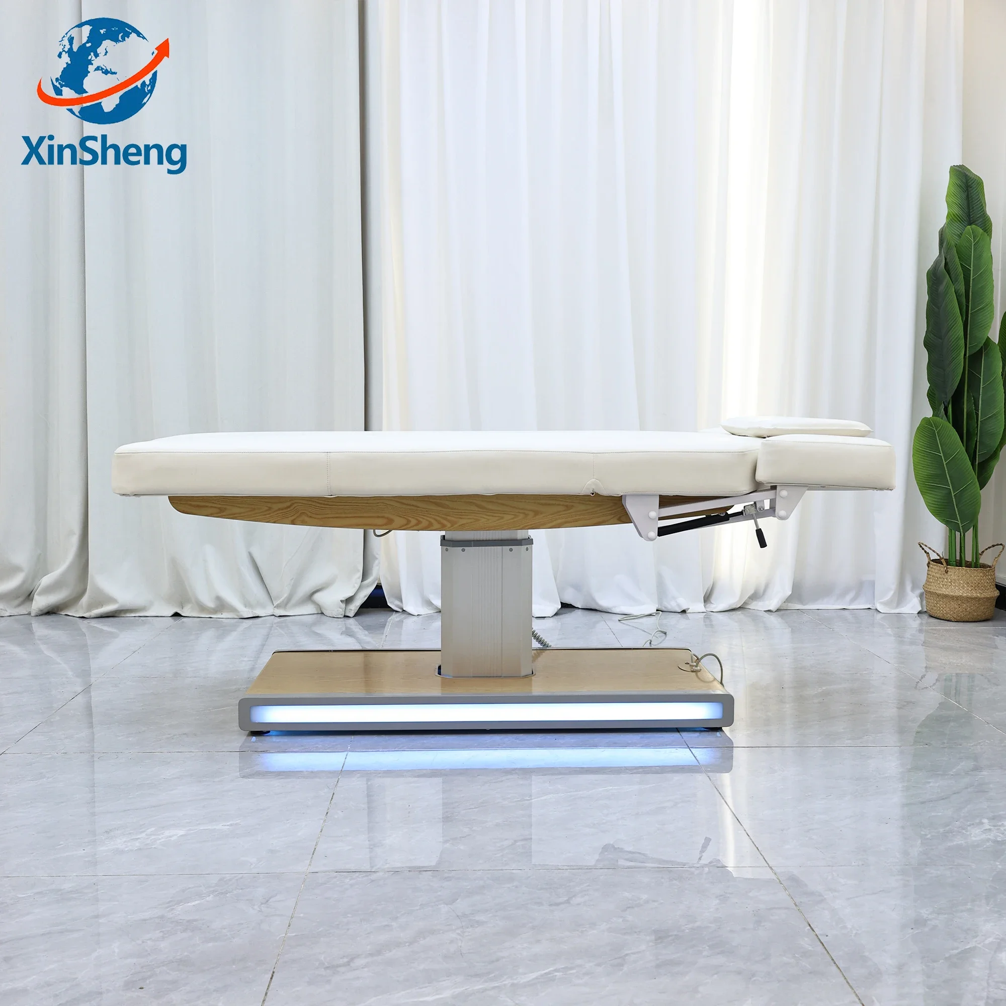 Xingsheng cama elétrica de cuidados de beleza, mesa de massagem de hidroterapia facial, cadeira de salão de beleza, camas de cílios, cadeiras de massagem para pés, móveis de spa