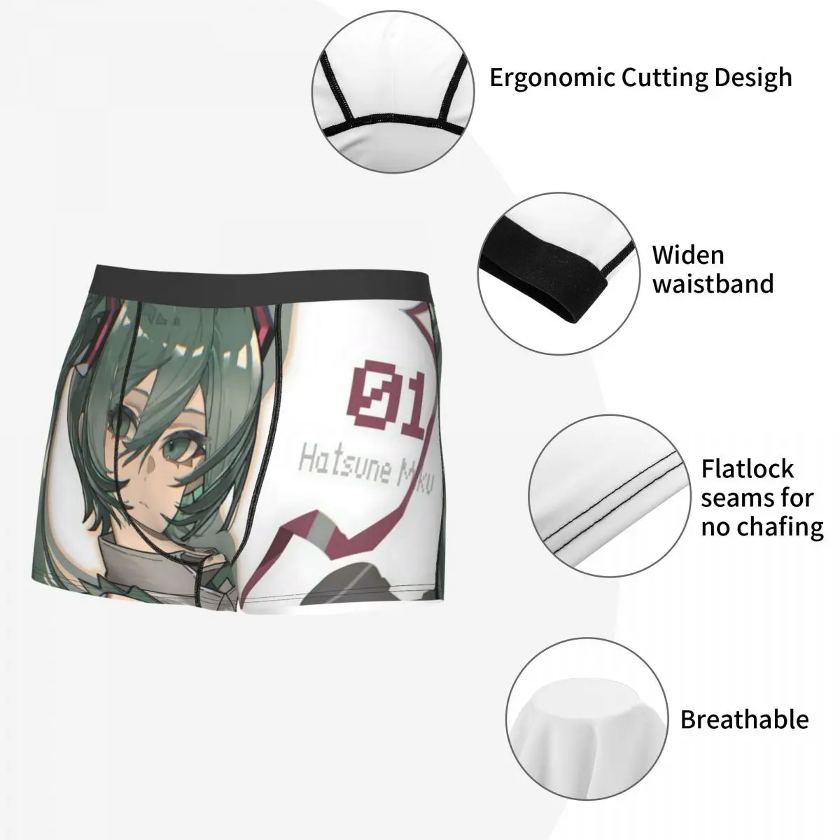 Männer Hatsune Miku Boxer Gag Unterwäsche Boxer Unterhose