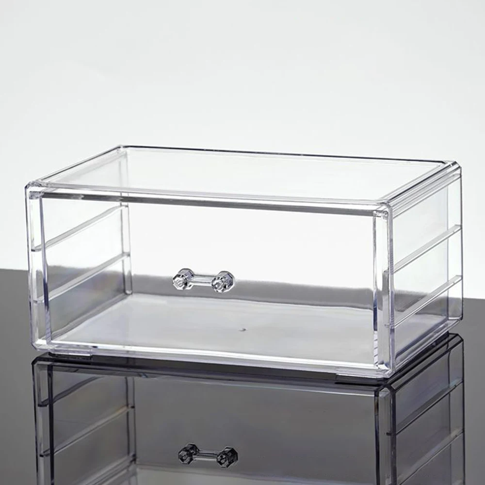 Transparent Makeup Storage Box Plastic lipstick Sorting Drawer Storage Box Desk Dividers Home Office Supplies Storage Organizer view 3
