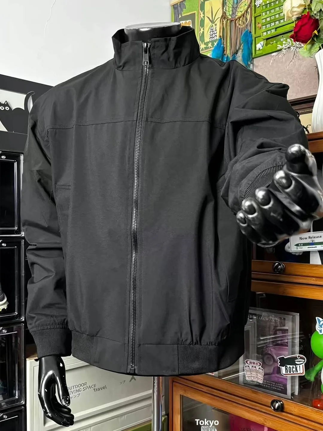 

Bla Flight Instructor Jaet Men's ort Sle Stand Collar Tee-Proof Workwear Coat Cleanfit Autumn Season Faionable Me...