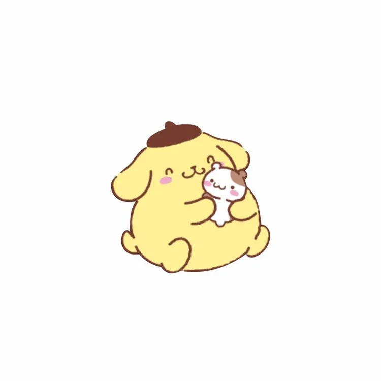 Pompompurin 귀여운 Q 버전 만화 주변기기 양면 투명 아크릴 키 체인 액세서리 참 친구 소녀 선물