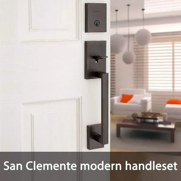 San Clemente Vordertürschlossgriff und Riegel-Set, Eingangsgriff-Set außen mit umkehrbarem Innenhebel