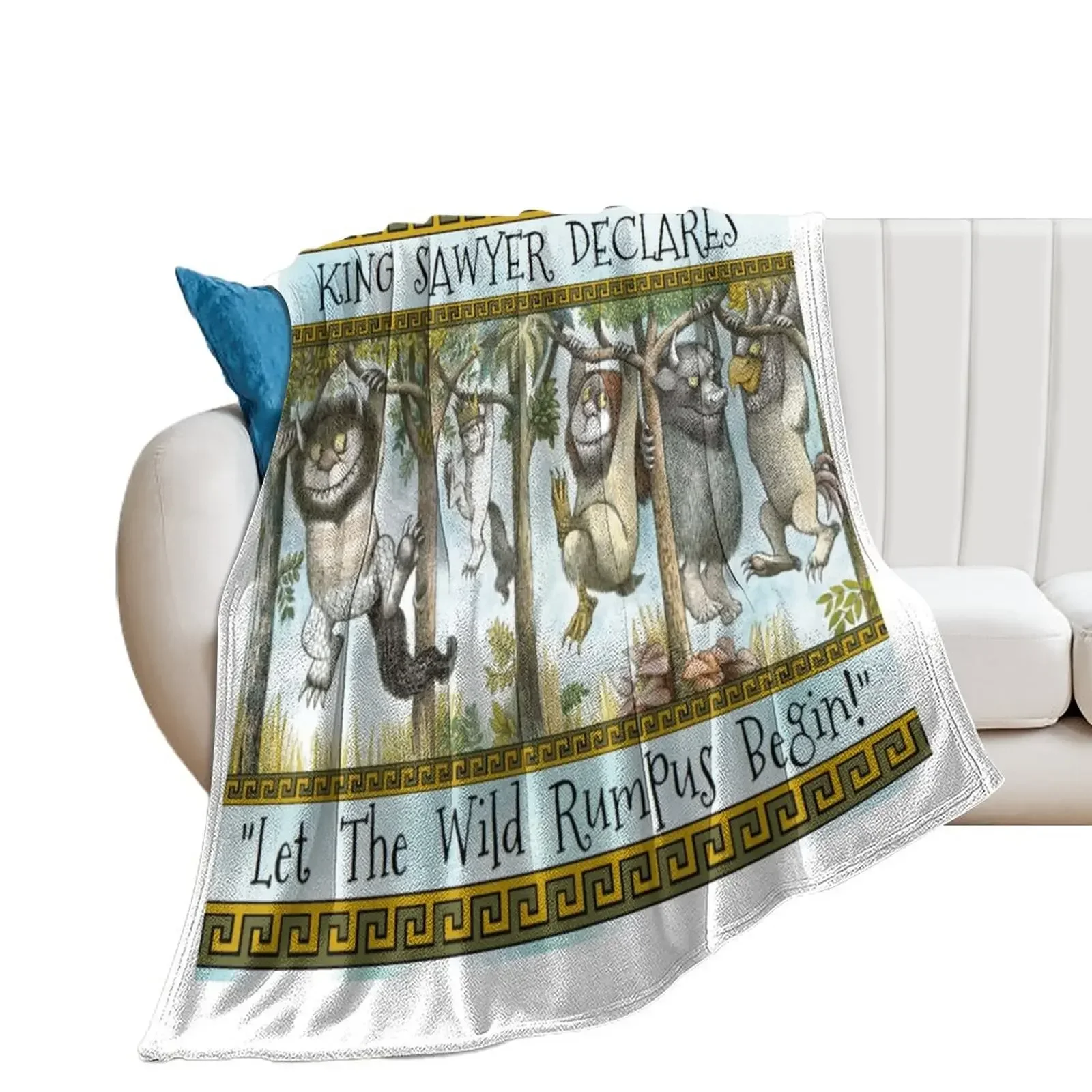 Where The Wild Things Are Personalized King Name Throw Blanket Soft Luxury Designer Decorative Sofa Decorative Sofas Blankets