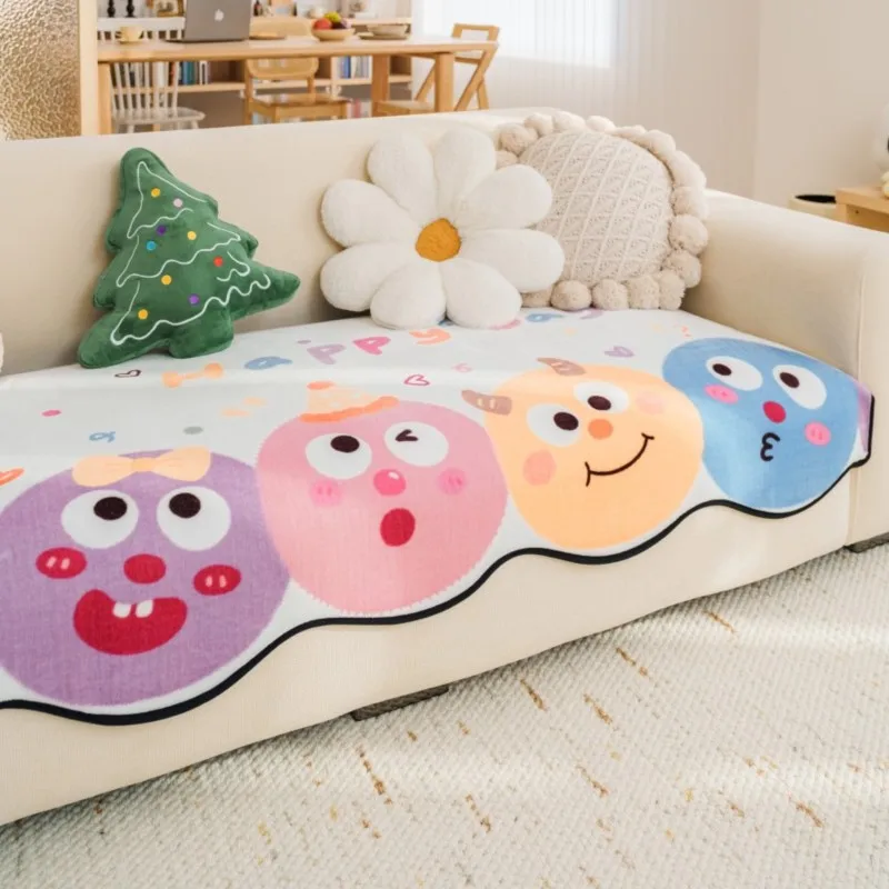 

Cartoon Pattern Sofa Cushion Pad Anti-Slip Retro French Style Chenille Sofa Cushions for 2025 All Season Living Room Sofa Mats