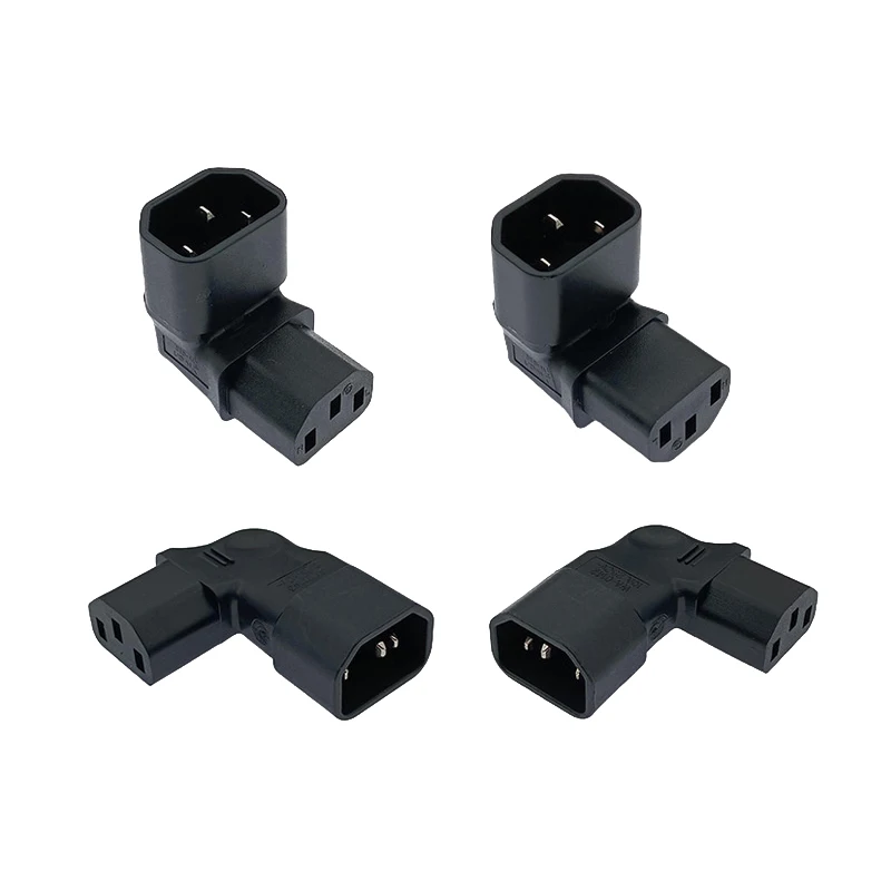 10A 3Pin IEC Connector Down UP 90 Angled IEC 320 C14 Male To C13 Female Power Adapter AC Plug For LCD LED Wall Mount TV