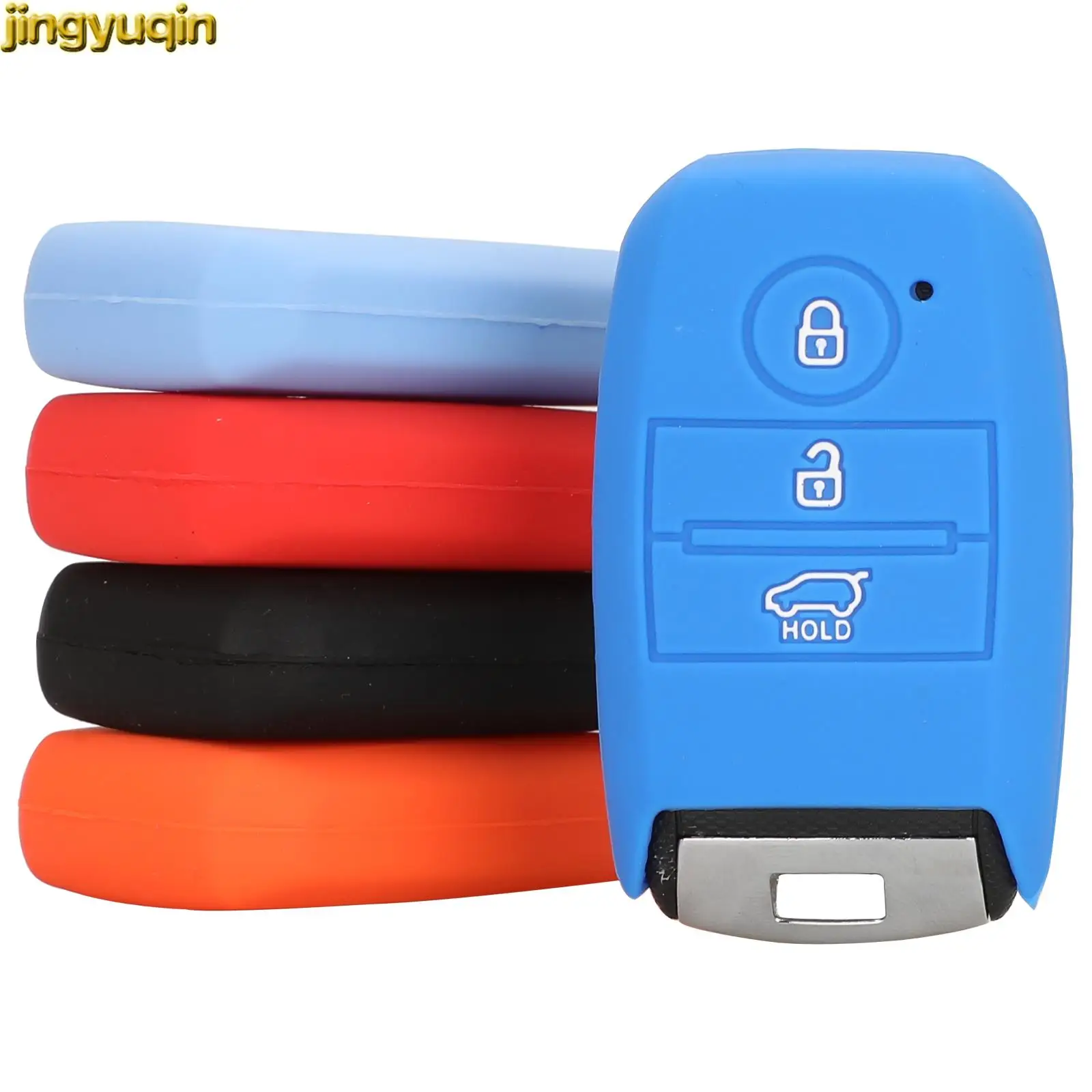 Jingyuqin 3 4 6 Buttons Silicone Smart Car Key Cover Case For KIA K3 K5 Sorento Carens Cerato Forte Remote Fob Holder Keychain