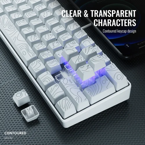 Imagen 2 del producto Juego de teclado, teclado numérico y mouse para juegos al 60%. El mini teclado para juegos tiene 61 teclas y presenta una verdadera retroiluminación RGB. Traje